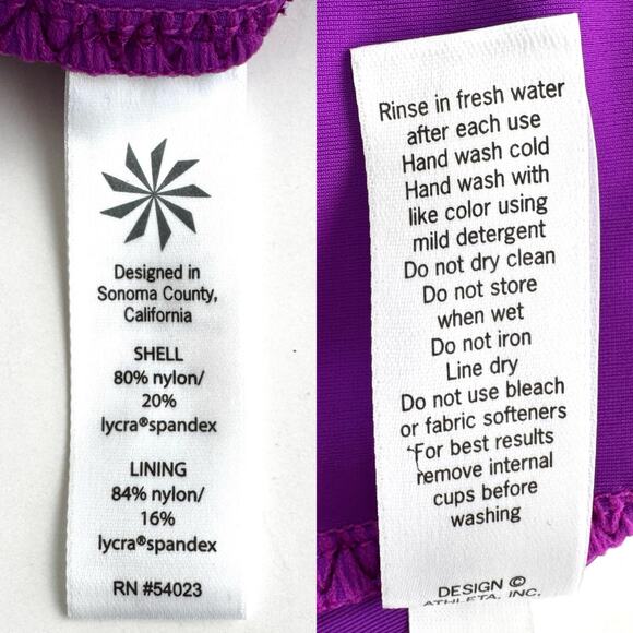 Athleta Kaimana Tankini Swim Top Underwire Purple 32D/DD Tall NWT - Picture 10 of 10